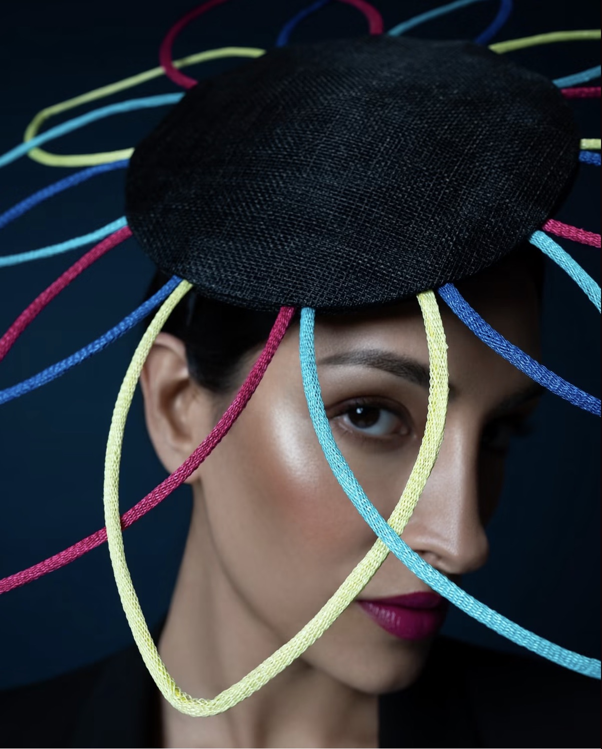 Colour-loop millinery beauty close-up photographed by Mariya Harley
